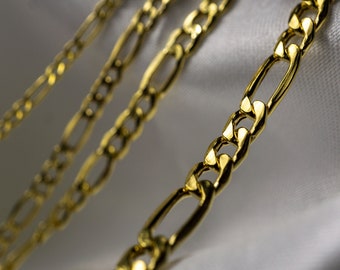 Authentic 10K Yellow Gold 2mm - 9.5mm Hollow Figaro Chain Necklace or Bracelet 7" - 30"