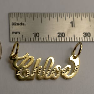 14K Solid Yellow Gold Name Personalized HANDMADE Charm Custom Pendant [NAMEPLATE ONLY]