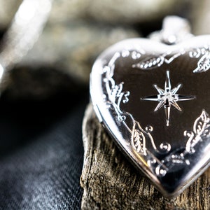 Sterling Silver Genuine Diamond Heart 2 Picture  Locket Necklace [Pendant Only]