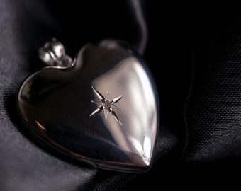 Gepersonaliseerde sterlingzilver echte 0,1 karaat diamanten hart medaillonketting voor vrouwen 4 foto