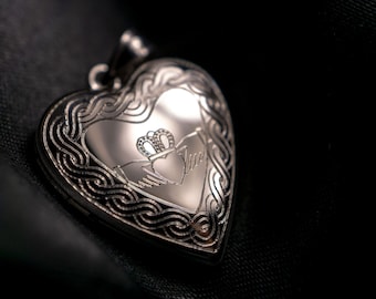 3/4 inch Sterling Zilveren Claddagh Medaillon Hart vorm ketting Keltische knoop motief