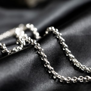 Sterling Silver Italian Rolo Chain Necklace Nickel Free 2mm, 2.5mm, 3.5mm, 4mm