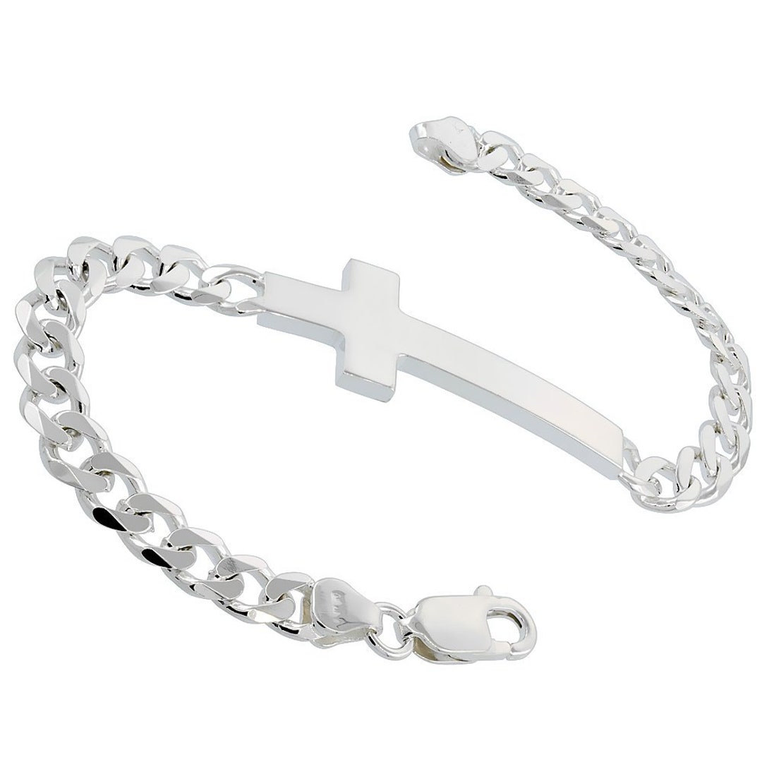 アクセサリー Vintage 50s Silver Chain Cross Bracelet S925 Silver Men Retro Cross Watch Chain Bracelet | eBay