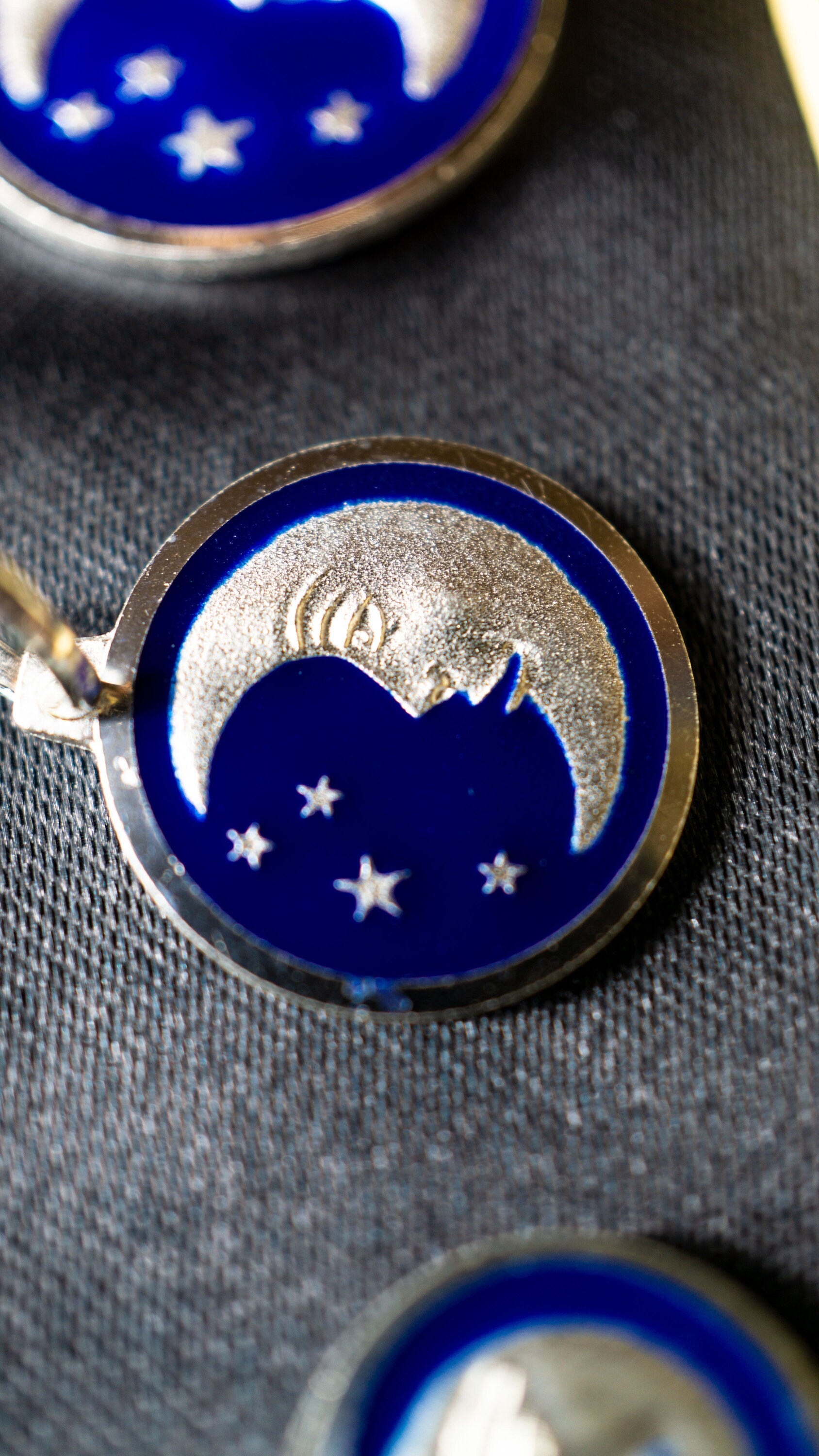 Oxidized Sterling Silver Moon + Star Necklace main image 1