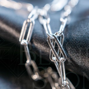 Sterling Silver 3mm Paperclip Chain Necklace for Women & Men Nickel Free Italy sizes 7 - 30 inch