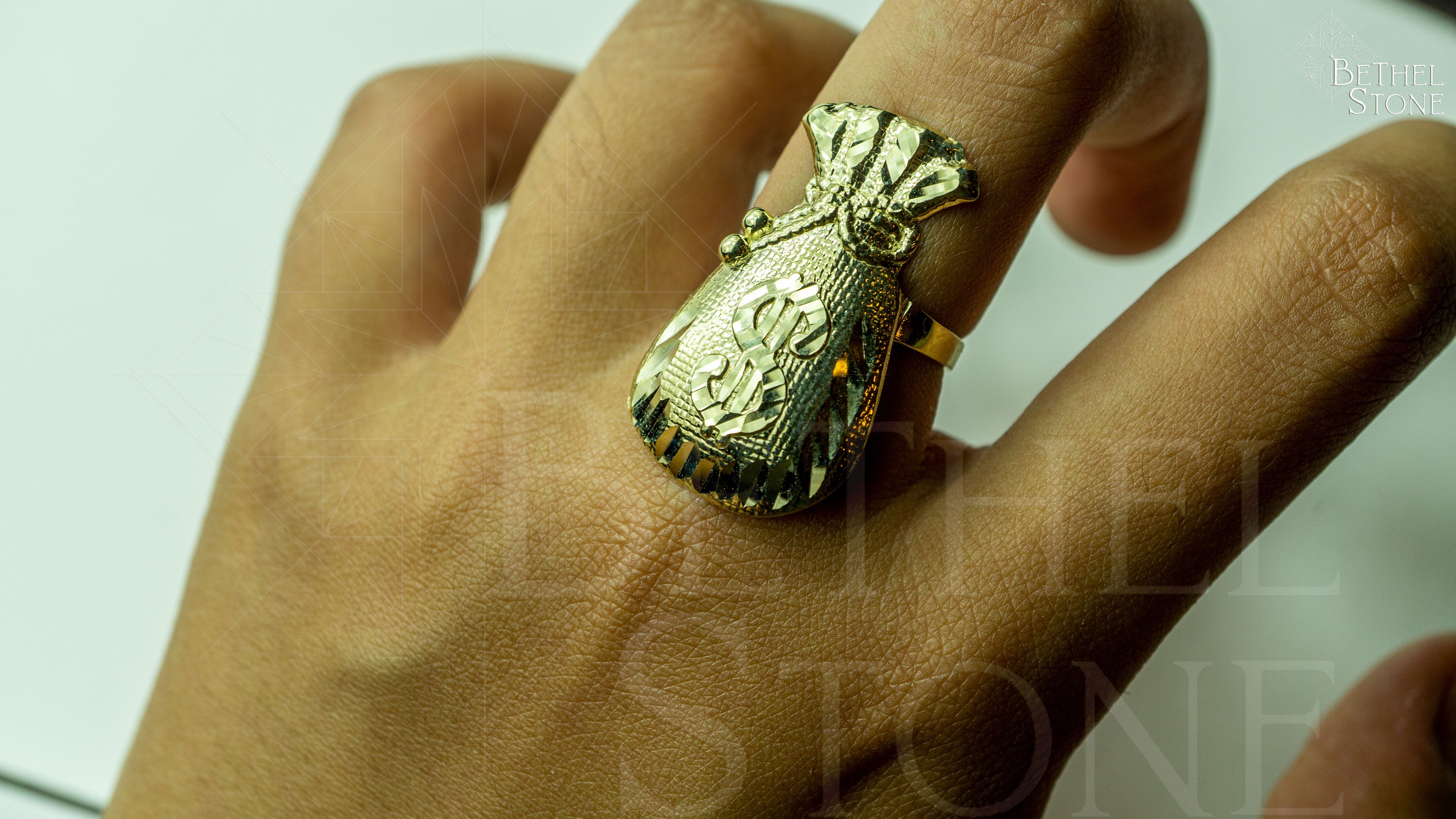 Authentic 10k Yellow Gold Money Bag Pendant Lucky Charm With 3 Etsy