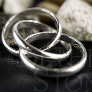 Sterling Silver Handmade Rolling Ring for Men & Women w/ 3 mm Domed Bands: szie #6 ~ 14
