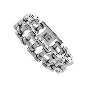 Stainless Steel Bicycle Chain Bracelet for Men and Women 9 inch long