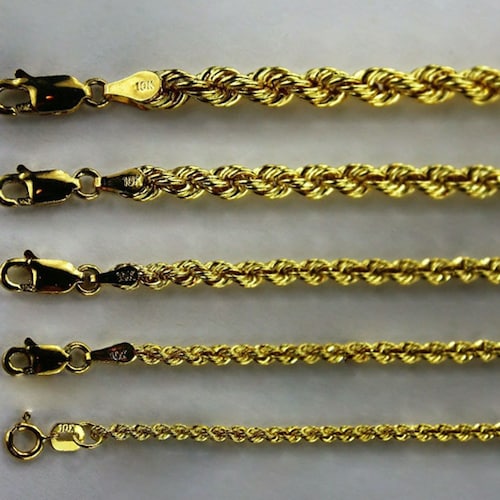 Authentic 10K Solid Yellow Gold Rope 