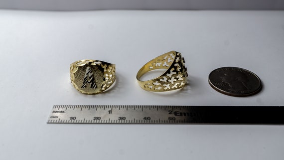 10k solid initial letter signet ring monogram ring for men deals
