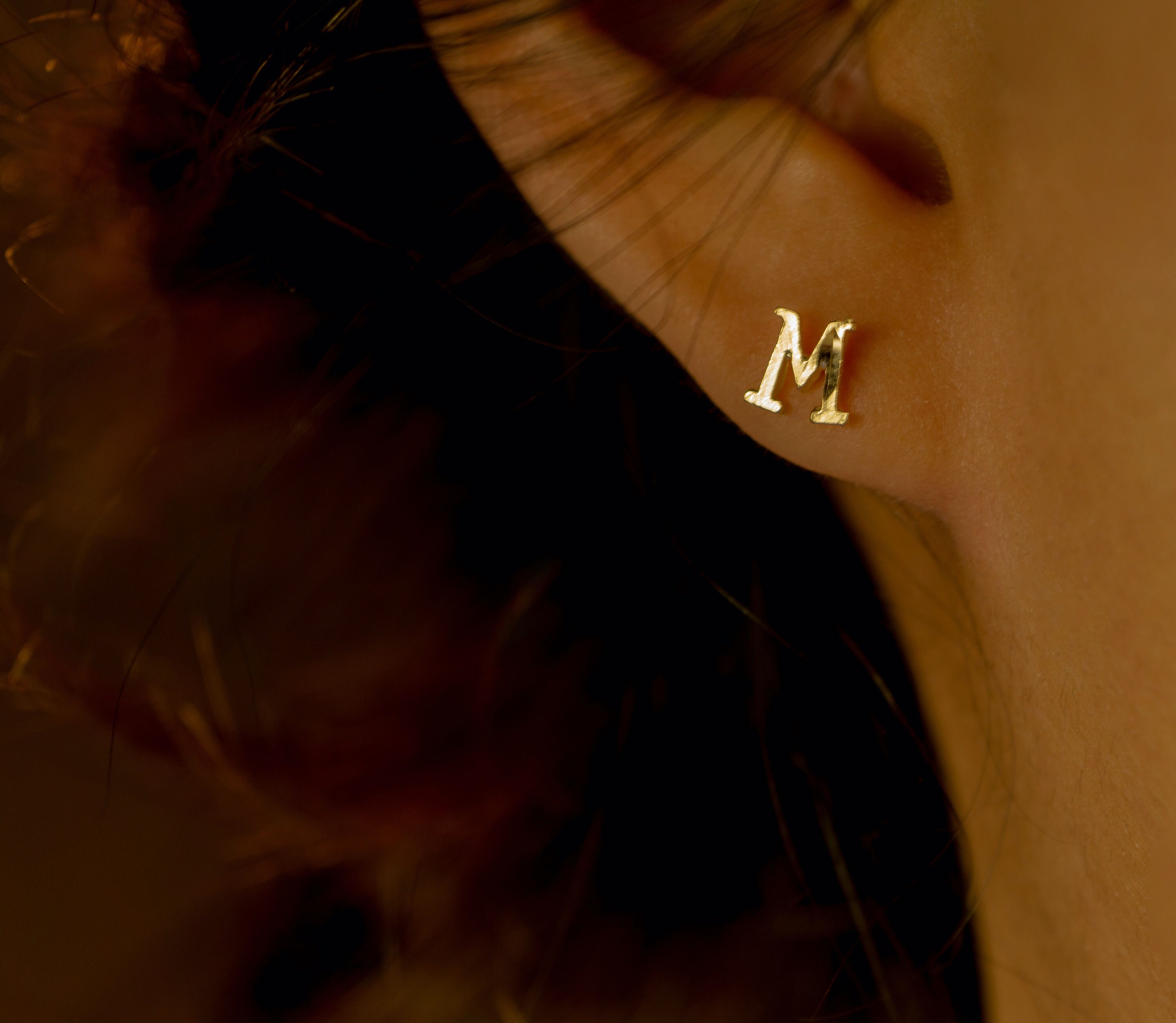 10k Solid Gold Initial Letter Stud Earrings 2 Sizes Etsy