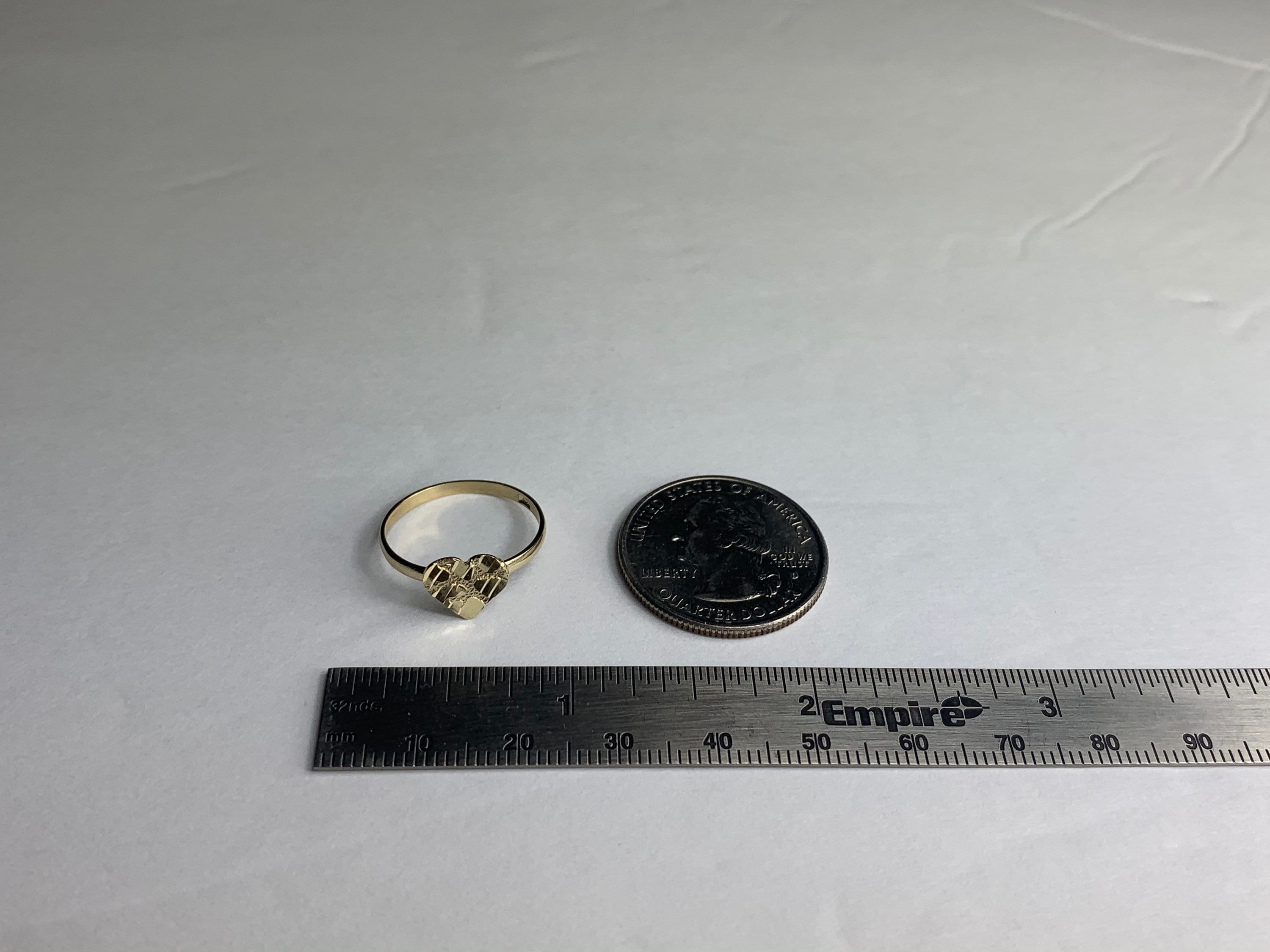 Authentic 10k Yellow Gold Flat Heart Nugget Rings for Girls 3 Etsy