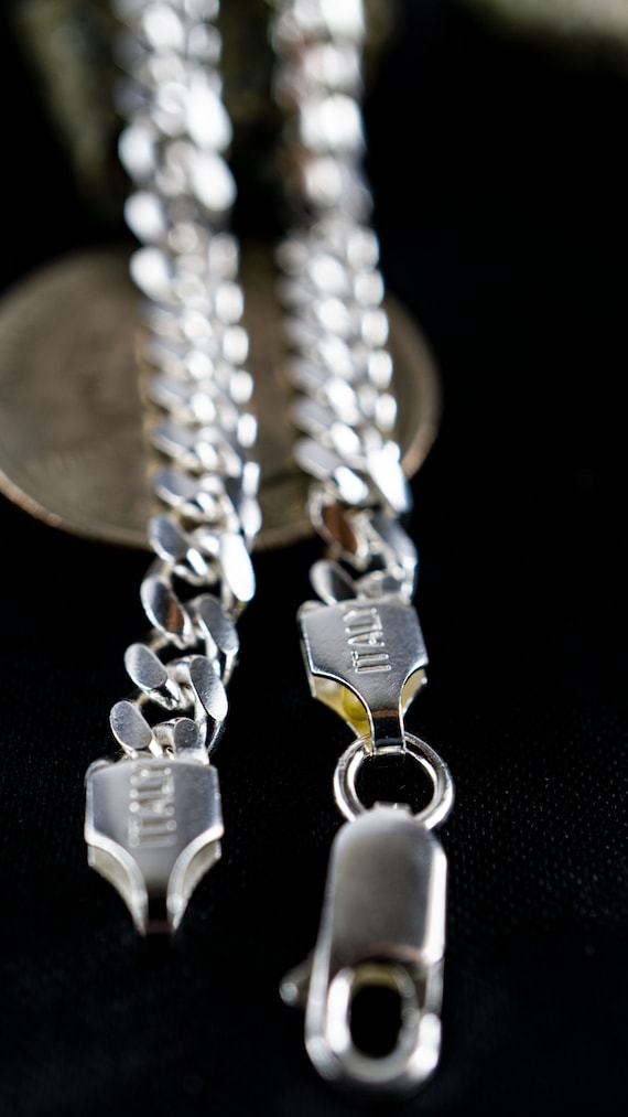 1.9mm Miami Cuban Curb Link Men's Italian Chain Necklace in .925 Sterling Silver