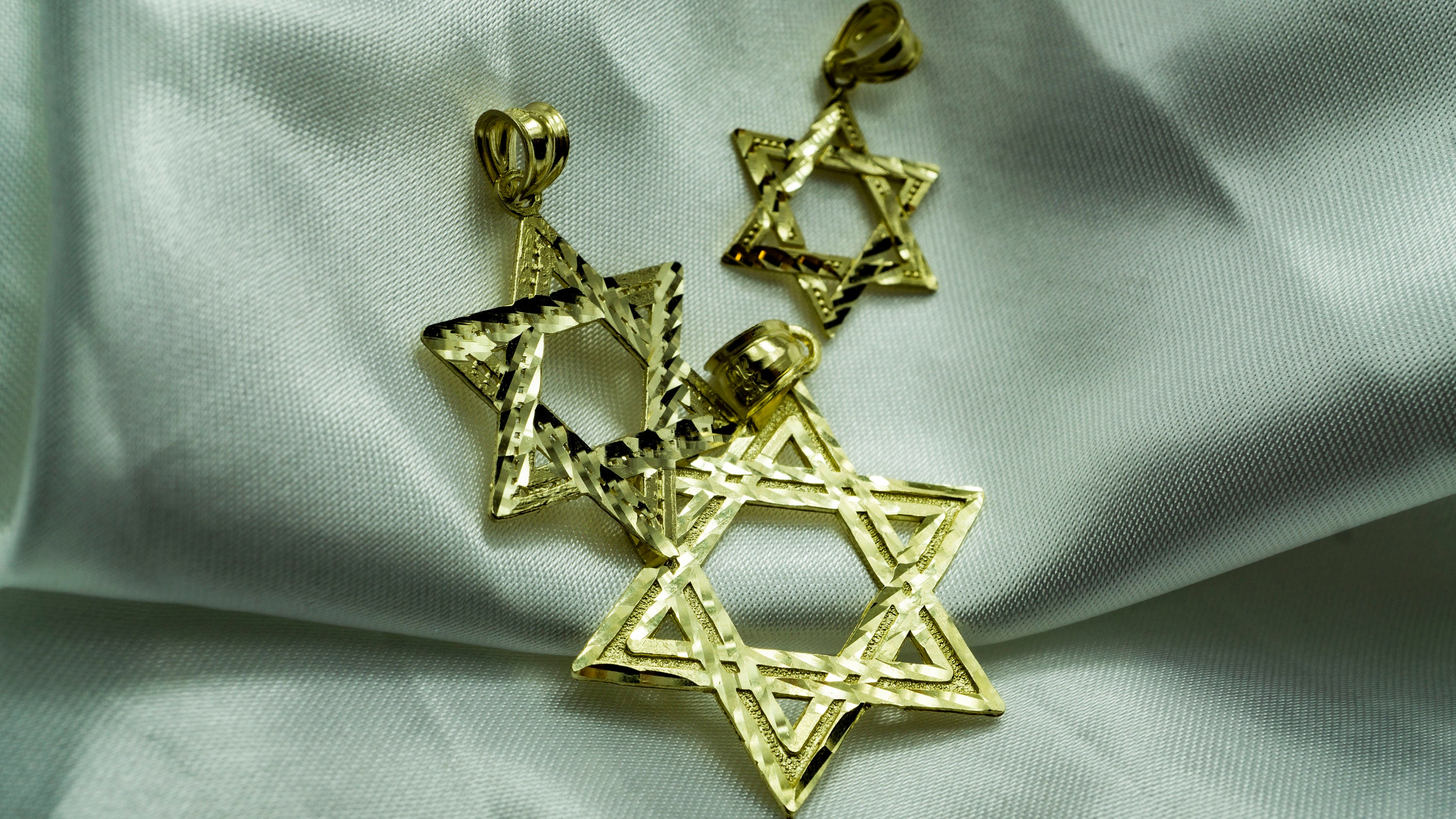 Rose Gold Diamond Star of David Necklace 16 14K Single Cut .10ctw Judaica Faith