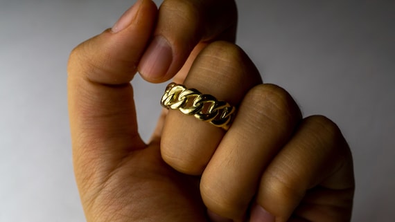 10k cuban cheap link ring