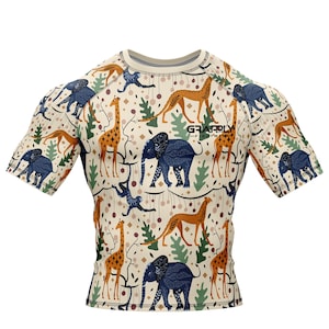 Jungle BJJ RashGuard Jiujitsu Training Rashguard BJJ Club Grappling Rashguard Jungle Pattern Rashguard