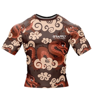 Dragon Rashguard BJJ Compression Shirt Jiujitsu Training Rashguard BJJ Club Grappling Rashguard Jiujitsu Dragon Rashguard