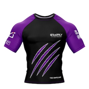 BJJ Purple Rank Rashguard: Nogi Jiujitsu Training - Spandex Fabric