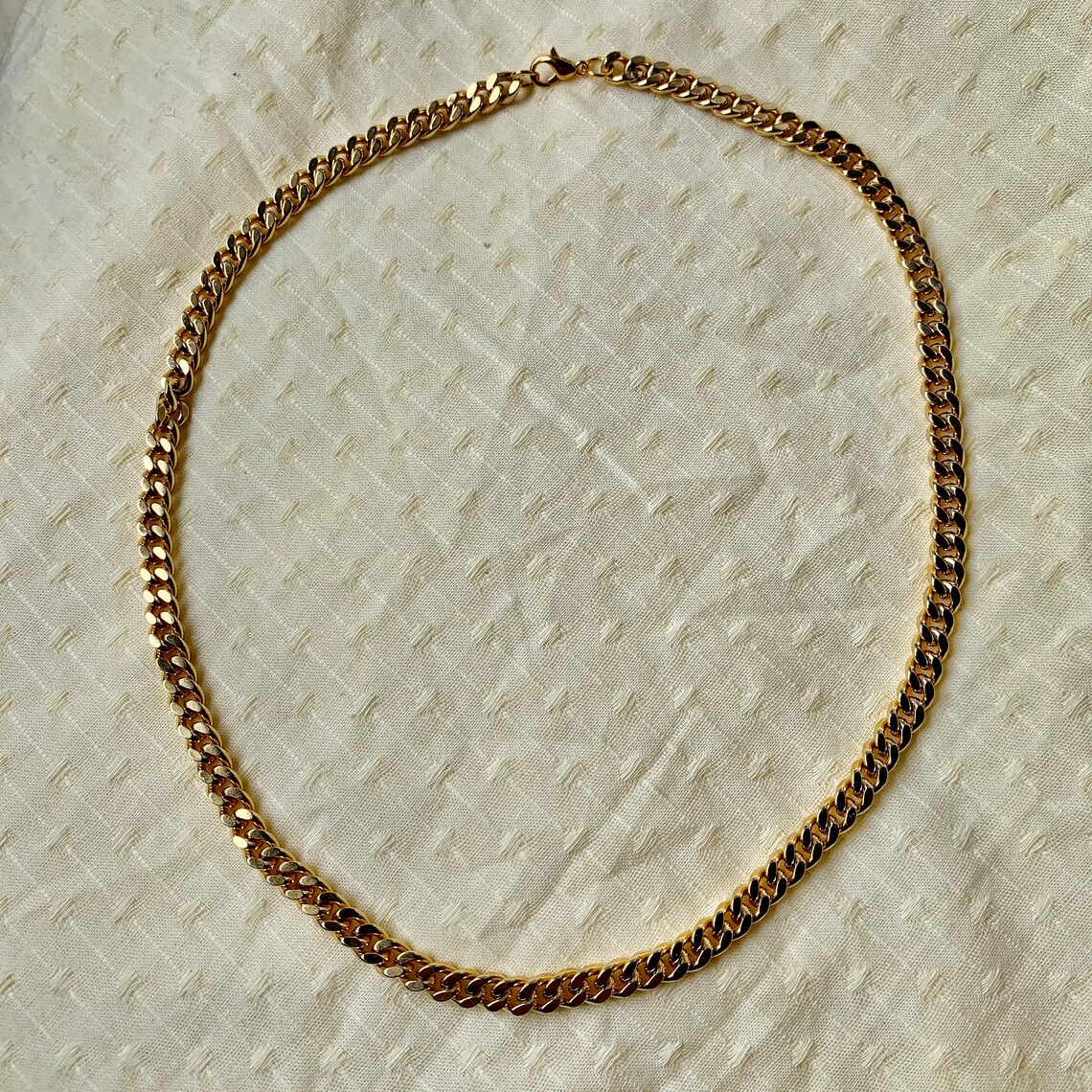 Cuban chain 24k Gold Link Chain Necklace | Etsy