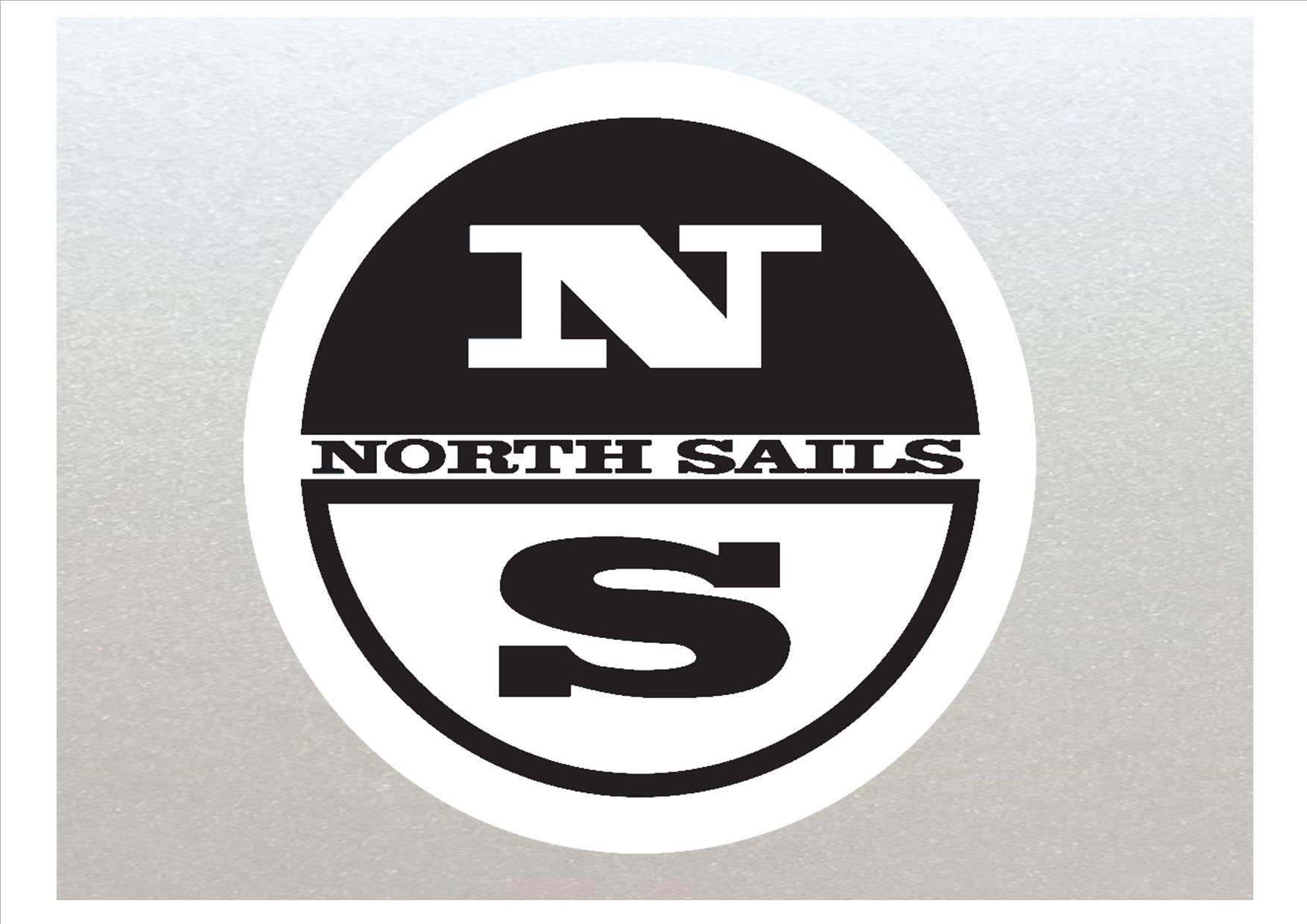 2 x North Sails Black Stickers 8.5cm, Boards, Boats, Cars, Vans Windsurfing etc. Vinyl Laminated High Quality Water Resistant