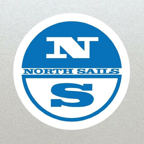 2 x North Sails Blue Stickers 8.5cm, Boards, Boats, Cars, Vans Windsurfing etc. Vinyl Laminated High Quality Water Resistant