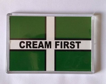 Imán para nevera con la bandera de San Petroc de Devon (9 x 6 cm) (discusión sobre el bollo)