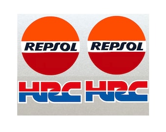 HRC Honda Racing Bike, Super Moto, Repsol Stickers Set X 4 - High Quality & Laminated Vinyl