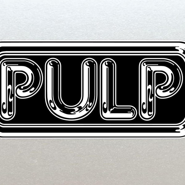 Pulp Rounded Stickers x 2 14CM Car, Guitar, Instruments etc (140mm) Vinyl Laminated High Quality Water Resistant