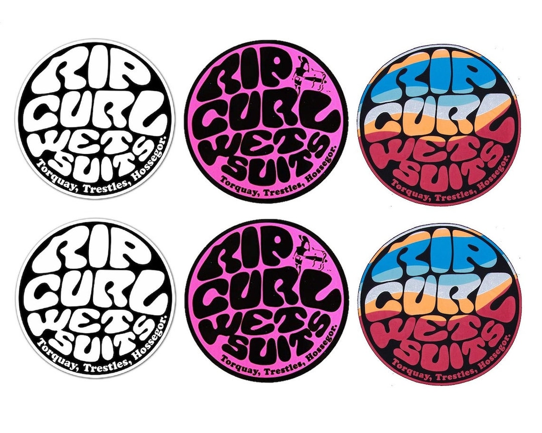 Rip Curl, Surf Board, Car, Bike, Scooter Stickers Set X 6 Roundall ...