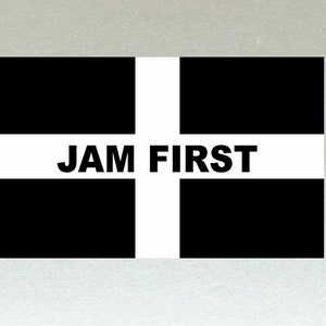 Cornwall Jam First Kernow Cornish Saint Piran&#39;s Flag Stickers x 2 Included - Vinyl Laminated High Quality Water Resistant