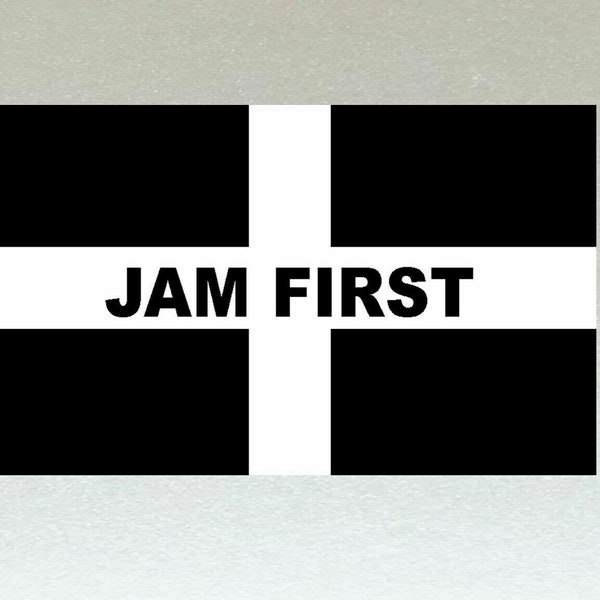 Cornwall Jam First Kernow Cornish Saint Piran's Flag Stickers x 2 Included - Vinyl Laminated High Quality Water Resistant