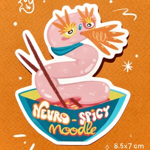 Neurospicy noodle sticker, vinyl autisme sticker, ADHD en AuDHD sticker, neurodiversiteit trots, gevoeligheid sticker, cadeau voor neurodivergerend afbeelding 2