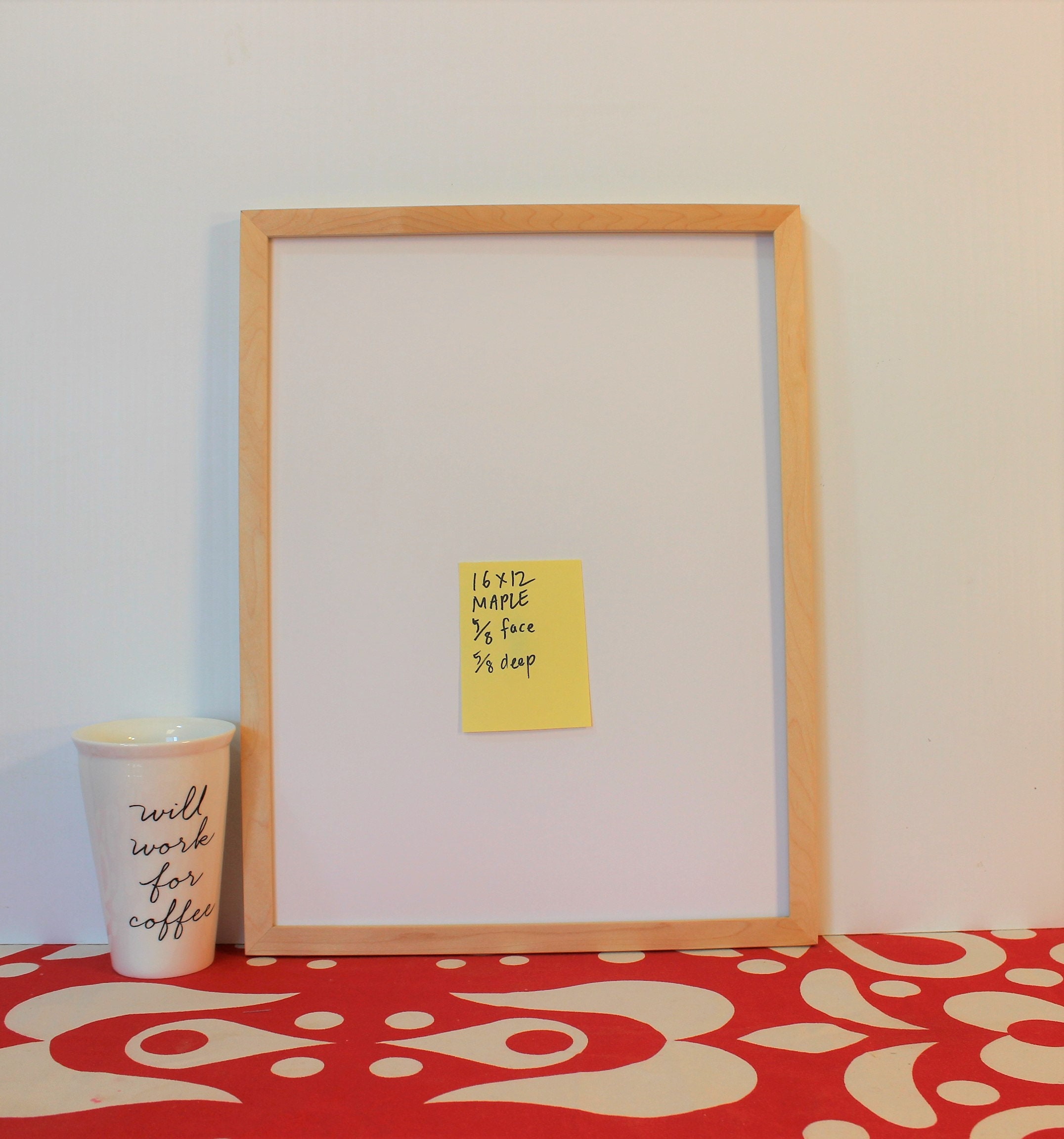 11x14 Maple Picture Frame, Matted to 8x10, Thin Wood Edge, Gallery Style,  Simple, Minimal, Custom Mat Opening Available 