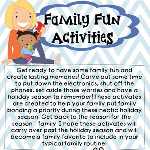 12 Days of Holiday Family Fun Cards *Digital Download