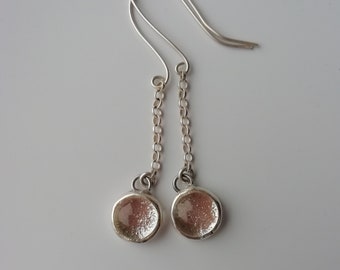 Fused glass and silver earrings