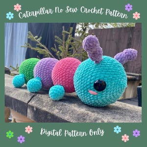 No-sew Crochet Pattern | Caterpillar Pattern, Crochet Plushie Pattern, Caterpillar Crochet Amigurumi Pattern, Easy Crochet Pattern