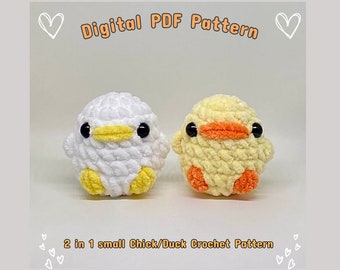 2 in 1 Chick and duck crochet pattern chick crochet duck crochet chick crochet pattern no sew crochet pattern chick no sew pattern duck