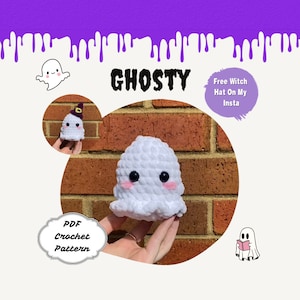 Ghost Crochet Pattern | Crochet Halloween Pattern, Halloween Crochet Plushie Easy Crochet Pattern, Crochet Plush Pattern Plushie Pattern