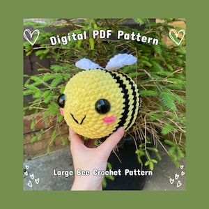 Large bee crochet pattern bee crochet pattern no sew bee large crochet pattern bee crochet plush bee crochet plushie