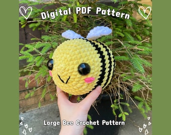 Large bee crochet pattern bee crochet pattern no sew bee large crochet pattern bee crochet plush bee crochet plushie