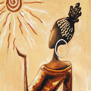 DIY BIG picture, Bead Embroidery Kit, Needlepoint Beading, African Woman, beadwork, beads cross stitch, stamped embroidery pattern