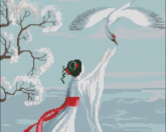 BIG picture DIY Bead Borduurwerk Kit Needlepoint Beading Aziatische oostelijke vrouw geisha kralenwerk kralen