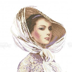 Bead picture DIY Bead Embroidery Kit Needlepoint craft set Beaded stitching venetian lady woman girl beadwork beads beaded cross stitch