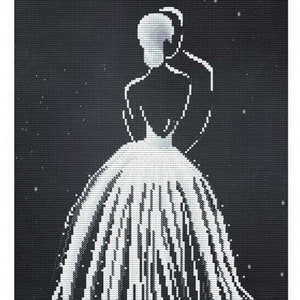 Counted Cross Stitch Kit The lady in white DIY Cross Stitch Kit Hand Embroidery KiT Unprinted canvas Nova Sloboda