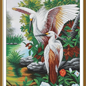 Counted Cross Stitch Kit &quot;pair of birds&quot; DIY Cross Stitch Kit Hand Embroidery KiT Unprinted canvas Nova Sloboda