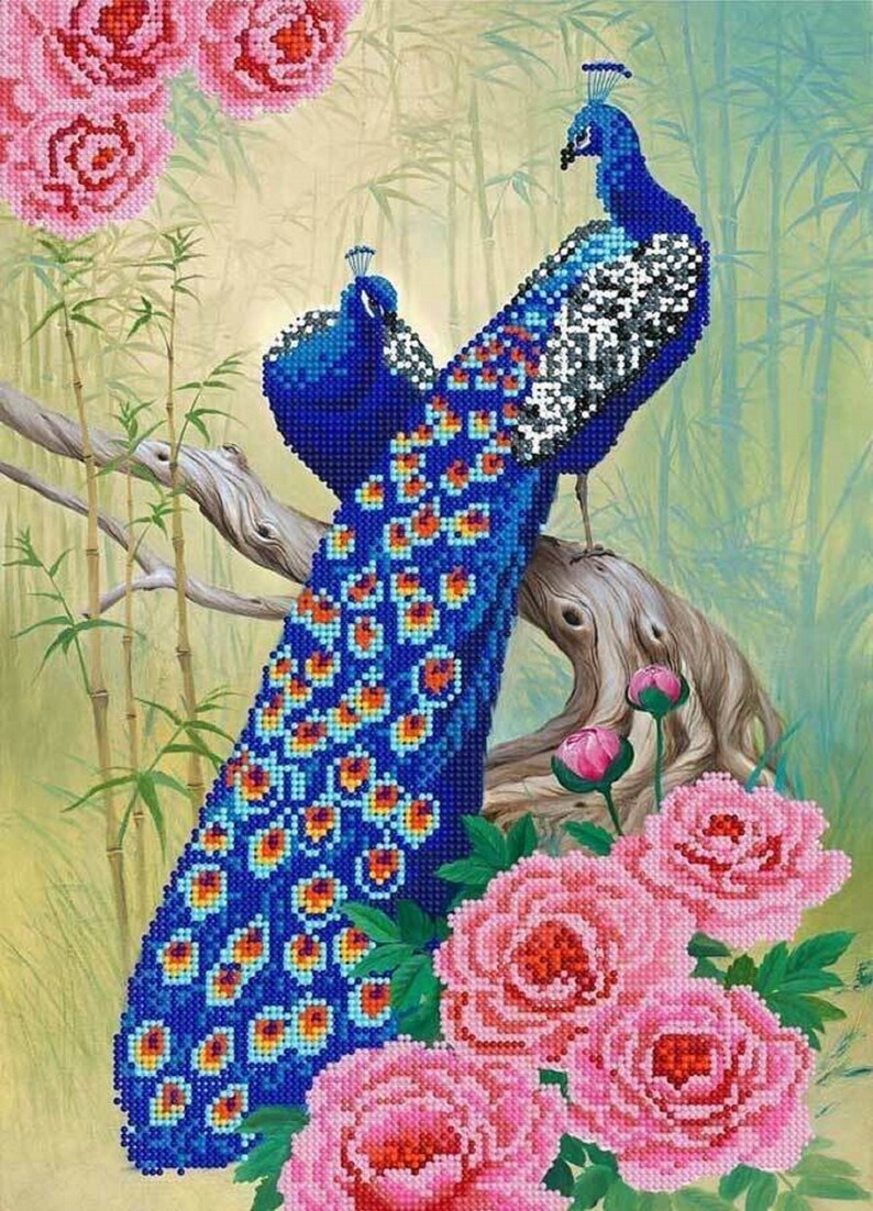 Bead Picture DIY Bead Embroidery Kit Needlepoint Craft Set Etsy