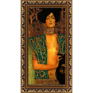BIG 3D bead picture, DIY Bead Embroidery Kit, Needlepoint craft set, Beaded stitching, Gustav Klimt Judith, gustav klimt bead klimt bead kit