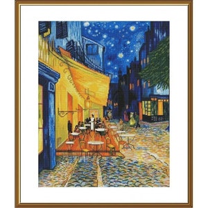 Counted Cross Stitch Kit Van Gogh&#39;s Night Terrace DIY needlepoint thread cross stitch