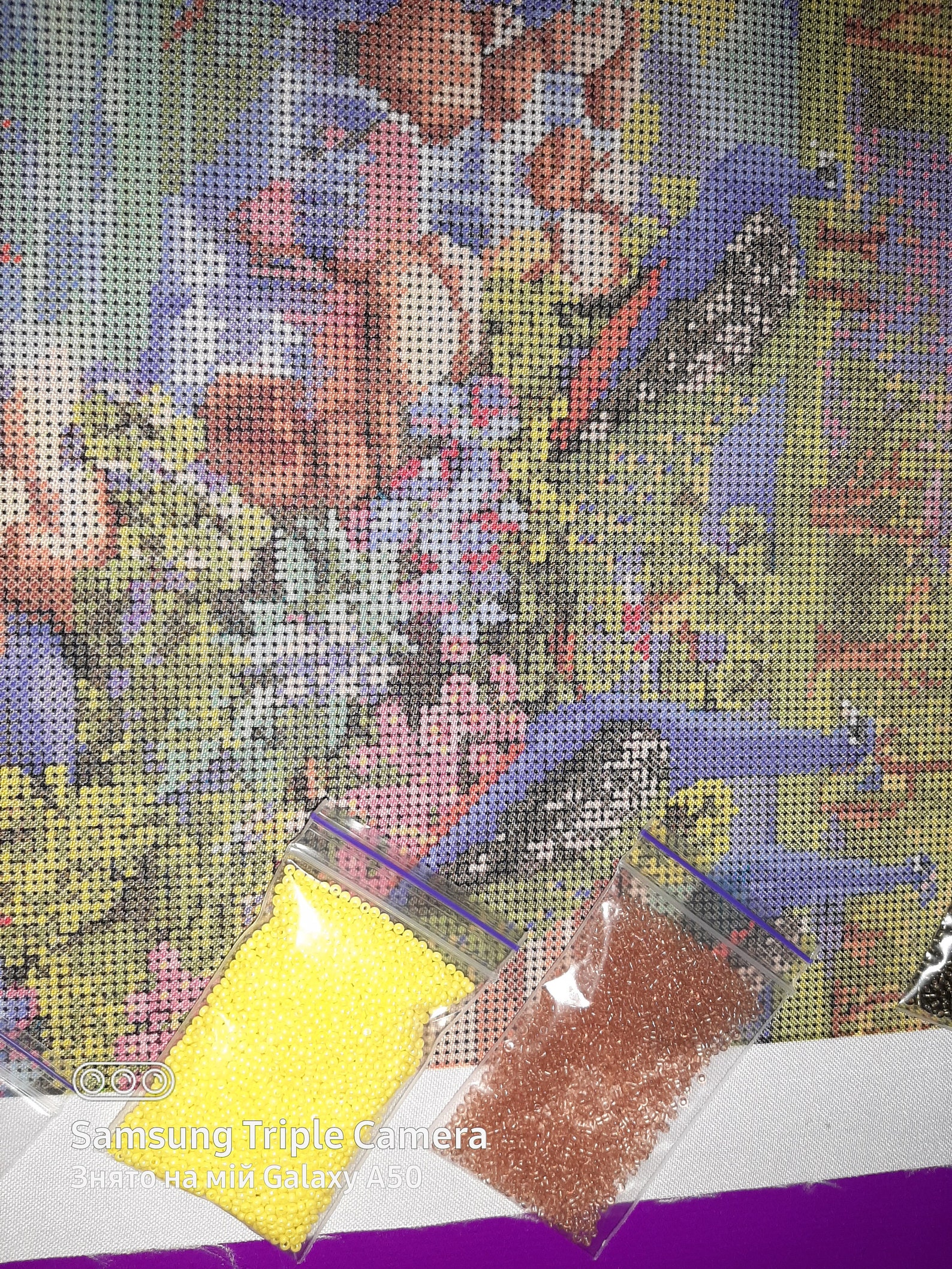 Bead Embroidery Kit DIY Needlepoint Beading peacocks picture Etsy