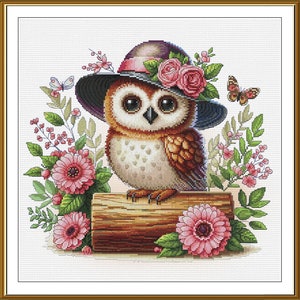 Counted Cross Stitch Kit Little Owl DIY Cross Stitch Kit Hand Embroidery KiT Unprinted canvas set